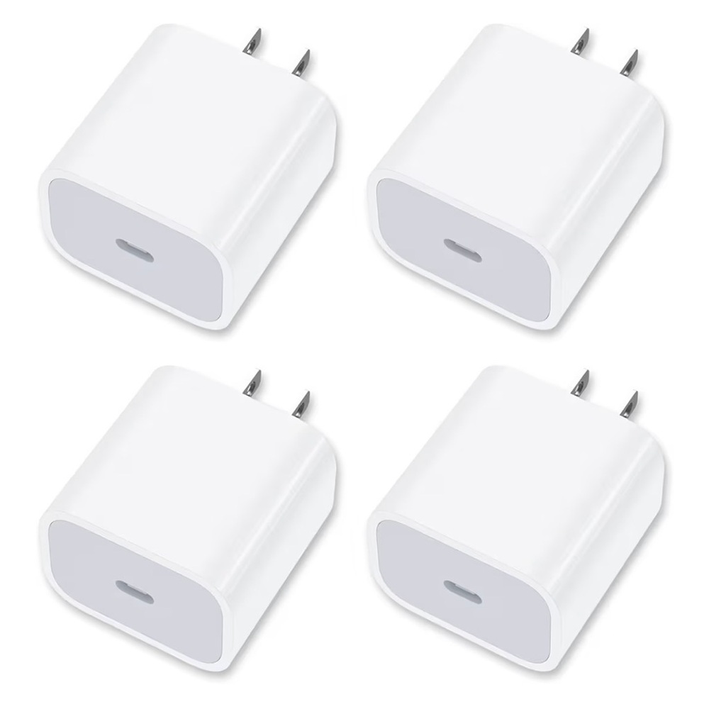 4-pack USB-C Wall Charger, 20W USB-C Power Adapter for Phone 17/16/15/14/13/15